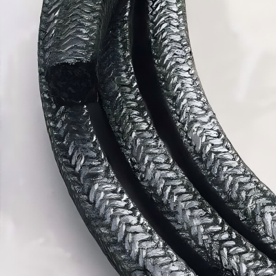 Graphite packing with carbon fiber corners